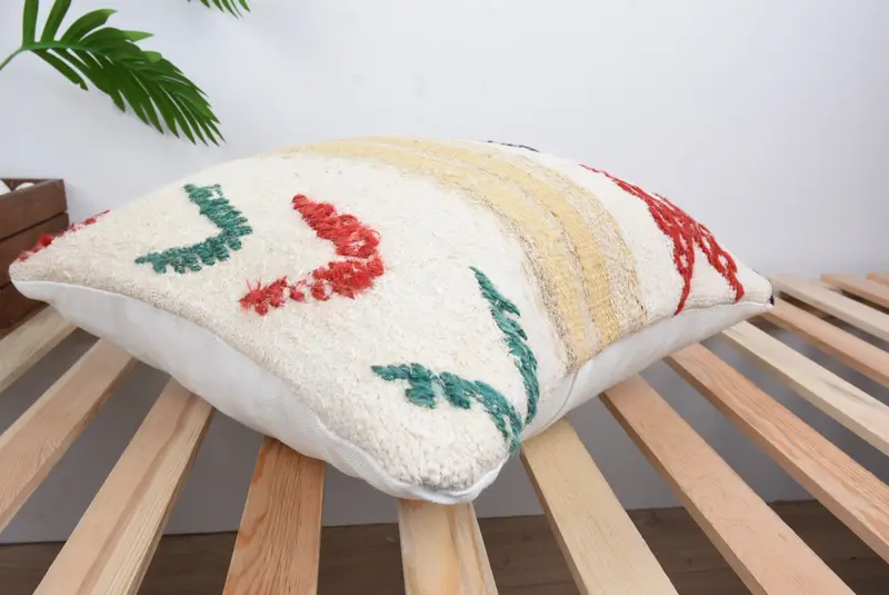 Vintage Pillow, Gift Pillow, Tribal Pillow Cover, Vintage Kilim Pillow, Patio Pillow, Pillow Cover, Custom Pillow Cover, 18x18 White Pillow - 6