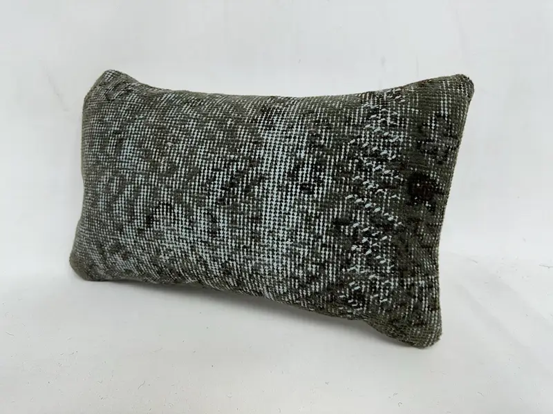 Vintage Kilim Throw Pillow, Tribal Pillow Cover, Antique Pillows, Bright Pillow, Outdoor Pillow Case, Pillow Case, 12x20 Green Pillow, Gift Pillow - 4