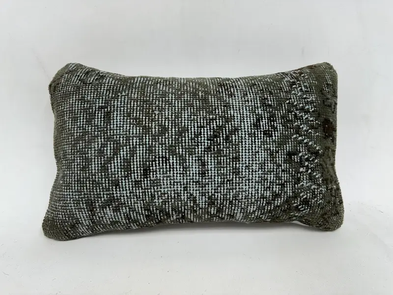Vintage Kilim Throw Pillow, Tribal Pillow Cover, Antique Pillows, Bright Pillow, Outdoor Pillow Case, Pillow Case, 12x20 Green Pillow, Gift Pillow - 1
