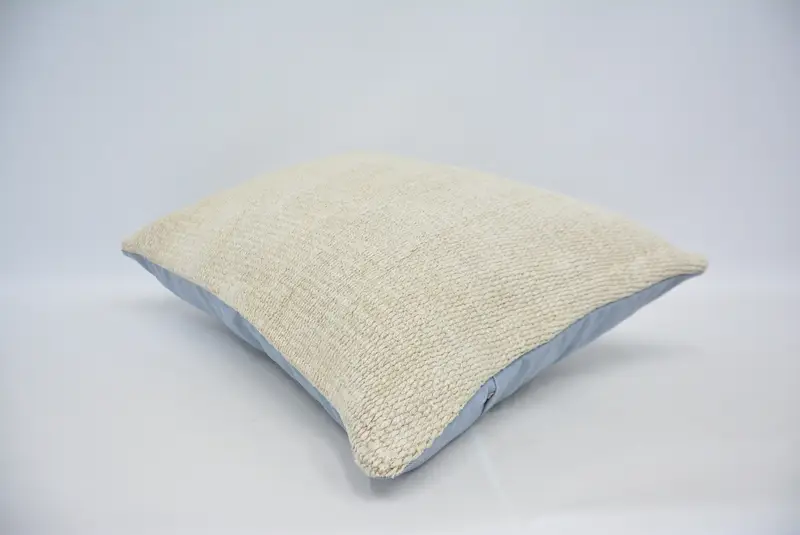 White Embroidered Throw Pillow, 20x28 Inches Pillow with Geometric Pattern - 6