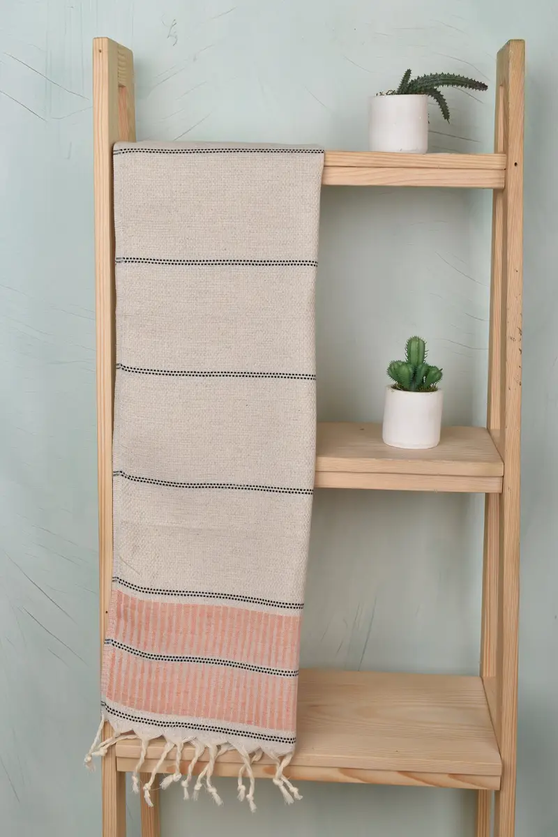 Turkish Tea Towel, Custom Hand Towel, Small Bath Towels, Wedding Hand Made Gift, Housewarming Gift, 40x20 Linen Striped Towel, Bridal Gifts - 8