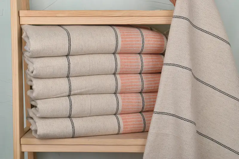 Turkish Tea Towel, Custom Hand Towel, Small Bath Towels, Wedding Hand Made Gift, Housewarming Gift, 40x20 Linen Striped Towel, Bridal Gifts - 2