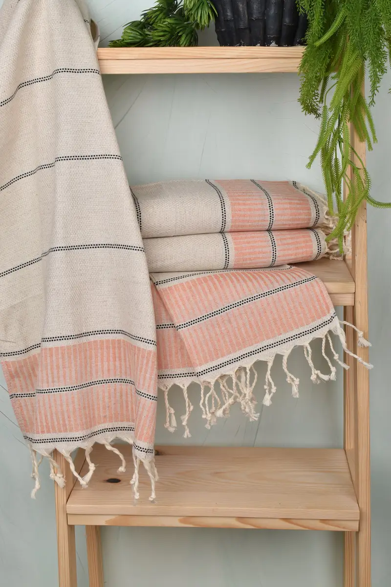 Turkish Tea Towel, Custom Hand Towel, Small Bath Towels, Wedding Hand Made Gift, Housewarming Gift, 40x20 Linen Striped Towel, Bridal Gifts - 6