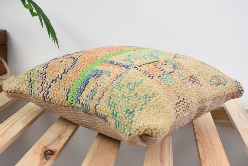 Pillow for Sofa, Cushion Case, Neutral Pillow Sham, Vintage Pillow, Home Decor Pillow, 14x14 Blue Cushion Cover, Pattern Throw Pillow - 6