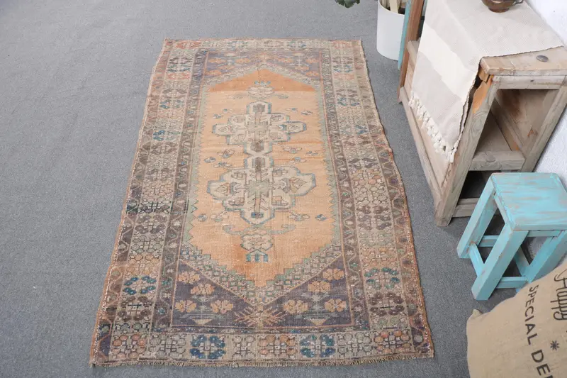 Alfombra de Lunares Naranja Vibrante 3,2x5,9ft