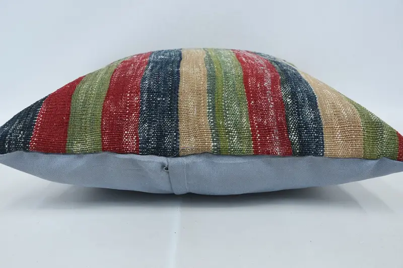 Handmade Rug Seat Pillow Sham, Cushion Case, 24x24 Green Pillow Sham, Vintage Kilim Pillow, Kilim Pillow Cover, Bright Cushion Cover, Gift Pillow - 5