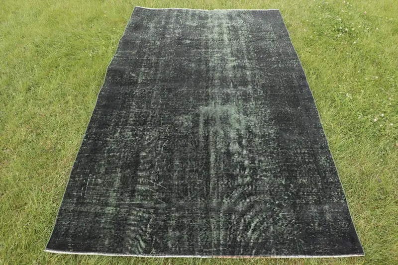 Handmade Moroccan Rug, Beige & Green 4,3x9,3 ft