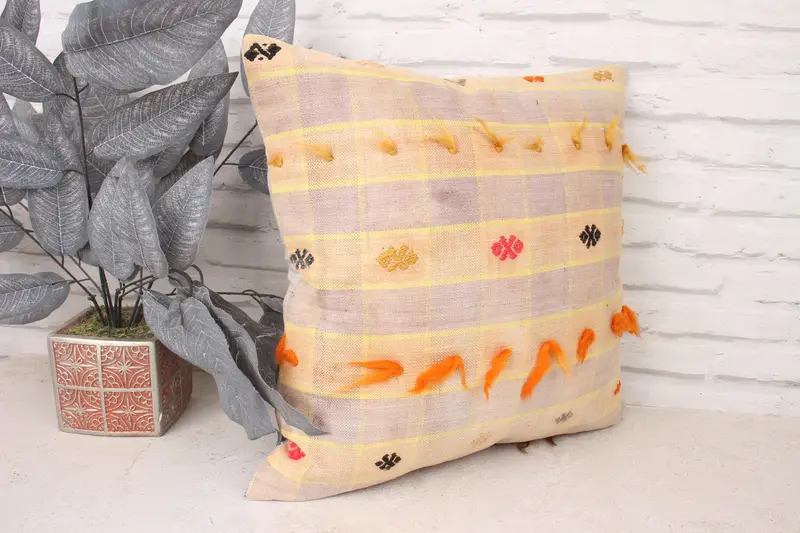 Sofa Bolster Pillow, Turkish Kilim Pillow, Toss Pillow Case, 18x18 Gray Pillow, Turkish Pillow, Toss Cushion Case, Home Decor Pillow, Pillow Sham - 3