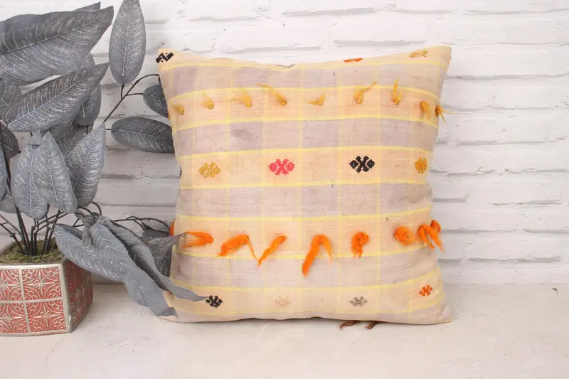 Sofa Bolster Pillow, Turkish Kilim Pillow, Toss Pillow Case, 18x18 Gray Pillow, Turkish Pillow, Toss Cushion Case, Home Decor Pillow, Pillow Sham - 1
