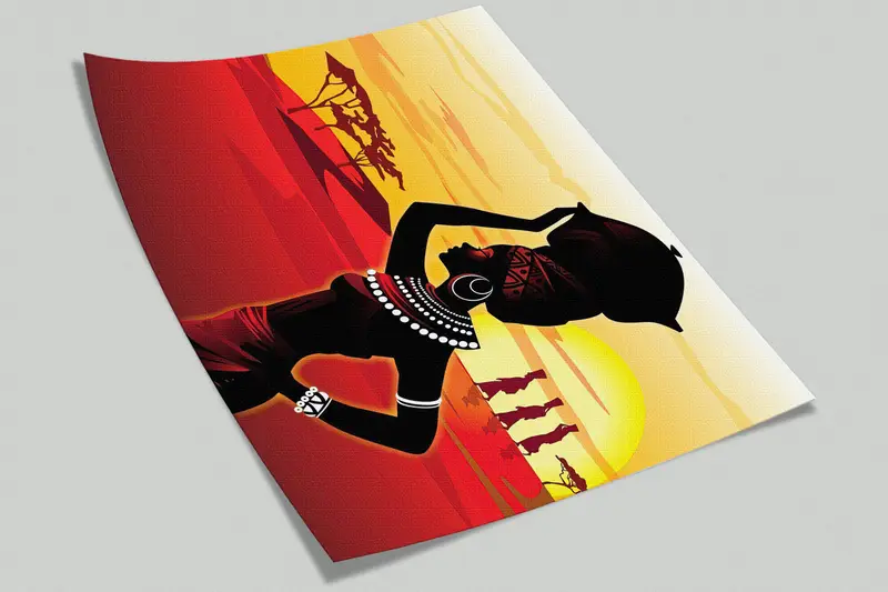Wall Paper Peel and Stick, African Mural, Girl Wall Painting, Bright Wall Paper, Modern Wall Paper, Woman Wall Poster, - 7