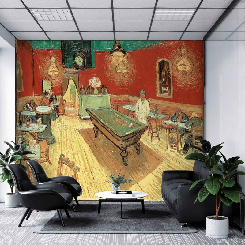 Billiards Table Wall Decals, The Night Cafe by Van Gogh Wall Decals, Vincent Van Gogh Wall Stickers, Reproduction Wall Painting, Gogh Art, - 5