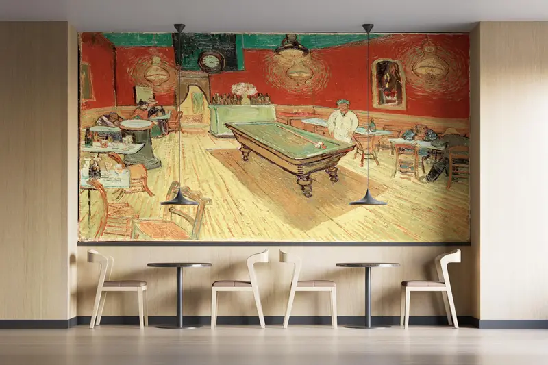 Billiards Table Wall Decals, The Night Cafe by Van Gogh Wall Decals, Vincent Van Gogh Wall Stickers, Reproduction Wall Painting, Gogh Art, - 7