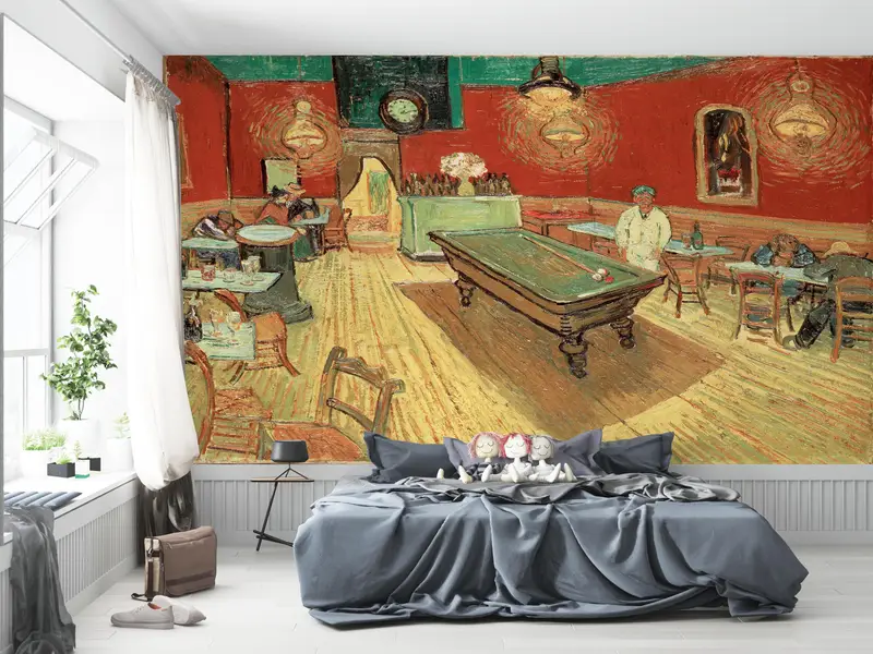 Billiards Table Wall Decals, The Night Cafe by Van Gogh Wall Decals, Vincent Van Gogh Wall Stickers, Reproduction Wall Painting, Gogh Art, - 3