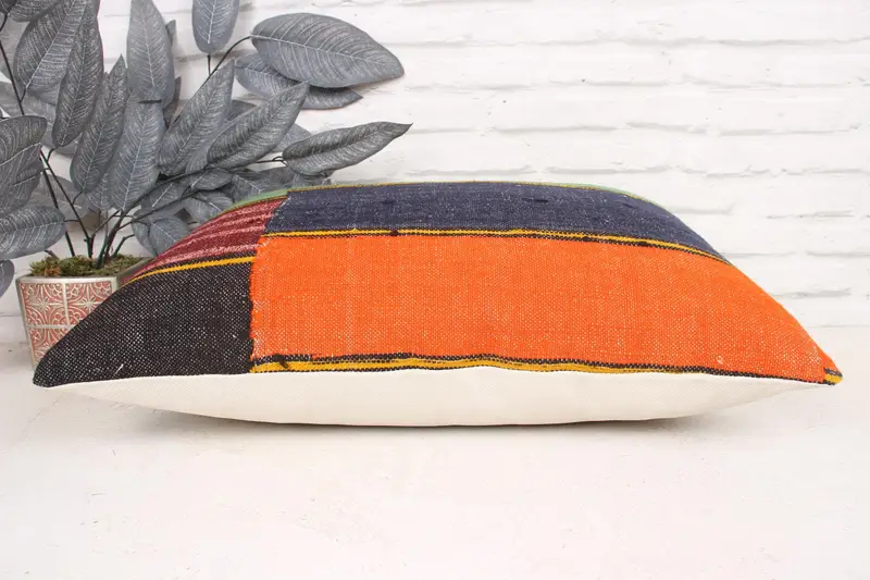 Art Deco Pillow, Kilim Pillow Cover, 16x24 Red Pillow, Pillow for Sofa, Cushion Cover, Vintage Kilim Pillow Pillow Cover, Pillow for Couch - 5
