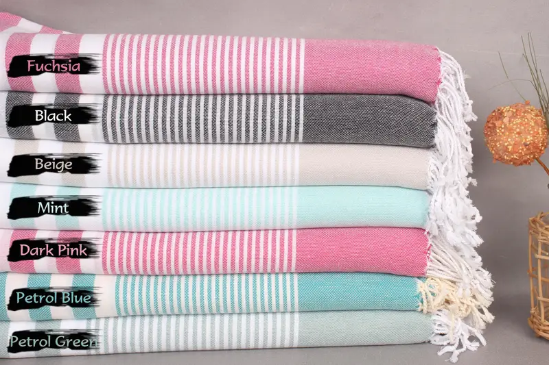 Bridesmaid Gift, 70x40 Cotton Striped Towel, Girls Weekend Favors, Beach Towel Bulk, Valentines Day Gift Idea, Wedding Gift, Friends Beach Towel - 2