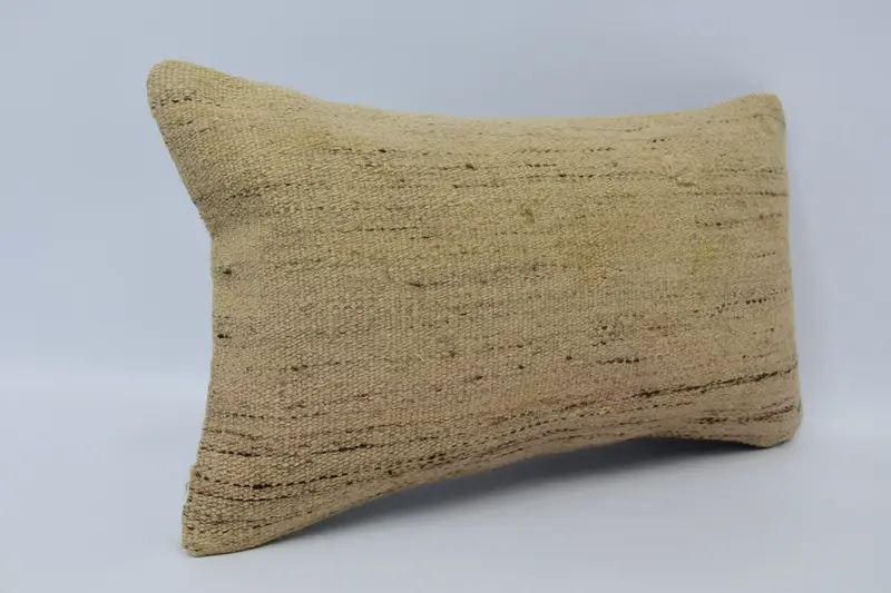 Gift Pillow, Antique Pillows, Vintage Kilim Pillow, 12x20 Beige Pillow Sham, Cushion Case, Anatolian Cushion Cover, Natural Pillow - 3