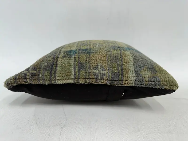 Pillow Sham, Office Chair Cushion Case, Boho Pillow Sham Cover, Handmade Kilim Cushion, Vintage Kilim Throw Pillow, 12x12 Gray Cushion Case - 5
