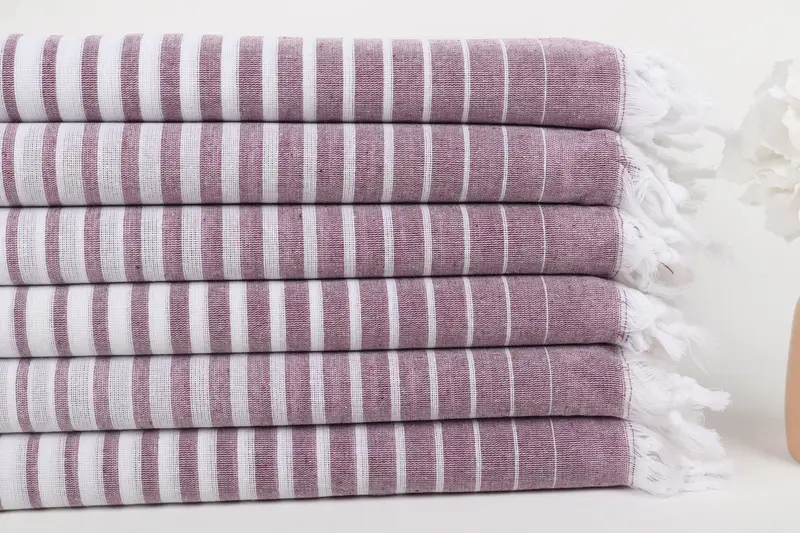 Monogrammed Beach Towel, Sand-Resistant Peshtemal, 70x40 Cotton Striped Towel, Travel Towel, Quick-Dry Beach Towel, Bridal Shower Gifts, Fouta towel - 3