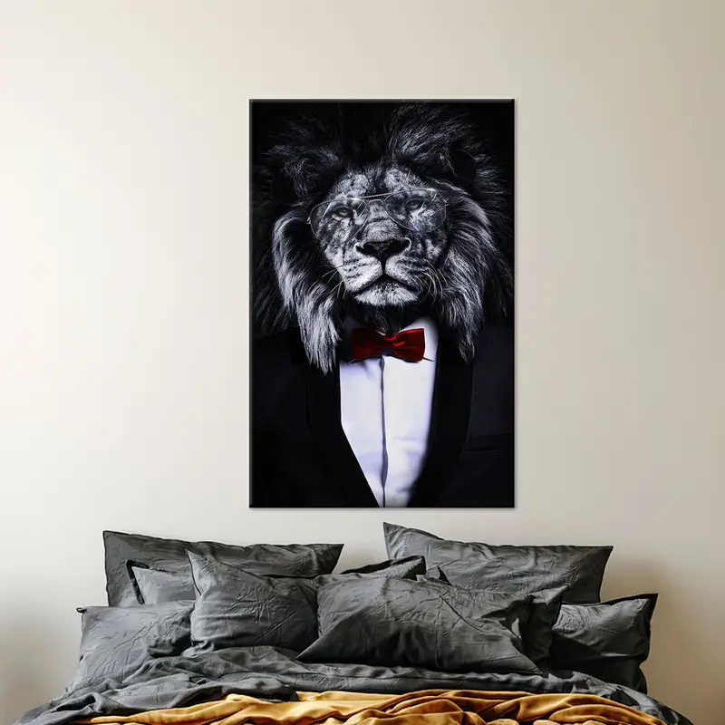 モダン ライオン キャンバス: エレガント、トレンディ、コンテンポラリー アート プリント