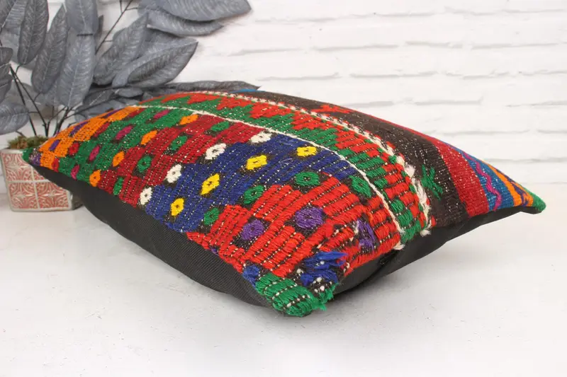 Pillow for Couch, Tribal Pillow Case, Kilim Pillow, Boho Throw Cushion, Gift Pillow, 16x24 Red Cushion Cover, Bohemian Cushion Pillow Case, Cushion - 6