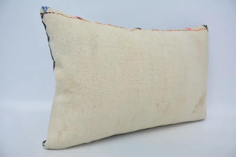 Pillow Case, Vintage Kilim Pillow, One Of A Kind Pillow, Ethnical Kilim Rug Pillow, Pillow for Couch, Outdoor Throw Pillow, 16x24 Beige Pillow - 3