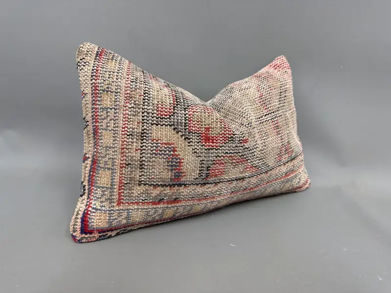 Pastel Cushion, 12x20 Beige Pillow, Cushion Cover, Garden Pillow Sham, Custom Cushion, Ethnical Kilim Rug Pillow, Throw Kilim Pillow, Vintage Pillow - 2