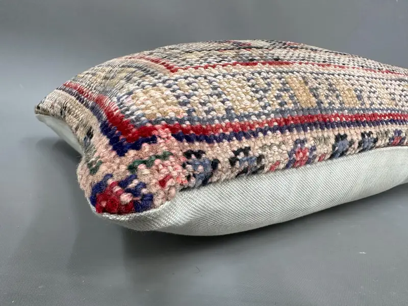 Pastel Cushion, 12x20 Beige Pillow, Cushion Cover, Garden Pillow Sham, Custom Cushion, Ethnical Kilim Rug Pillow, Throw Kilim Pillow, Vintage Pillow - 6