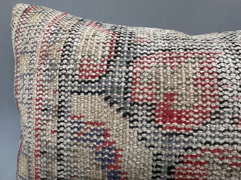 Pastel Cushion, 12x20 Beige Pillow, Cushion Cover, Garden Pillow Sham, Custom Cushion, Ethnical Kilim Rug Pillow, Throw Kilim Pillow, Vintage Pillow - 5