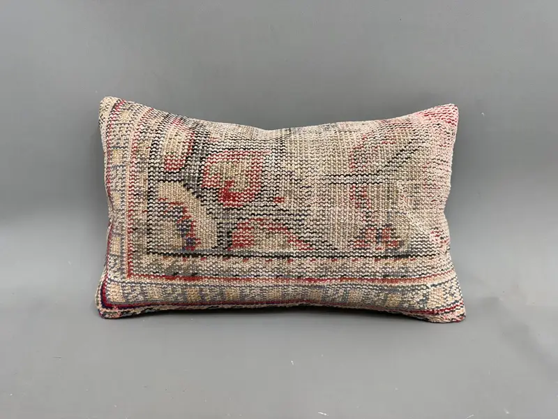 Pastel Cushion, 12x20 Beige Pillow, Cushion Cover, Garden Pillow Sham, Custom Cushion, Ethnical Kilim Rug Pillow, Throw Kilim Pillow, Vintage Pillow - 4