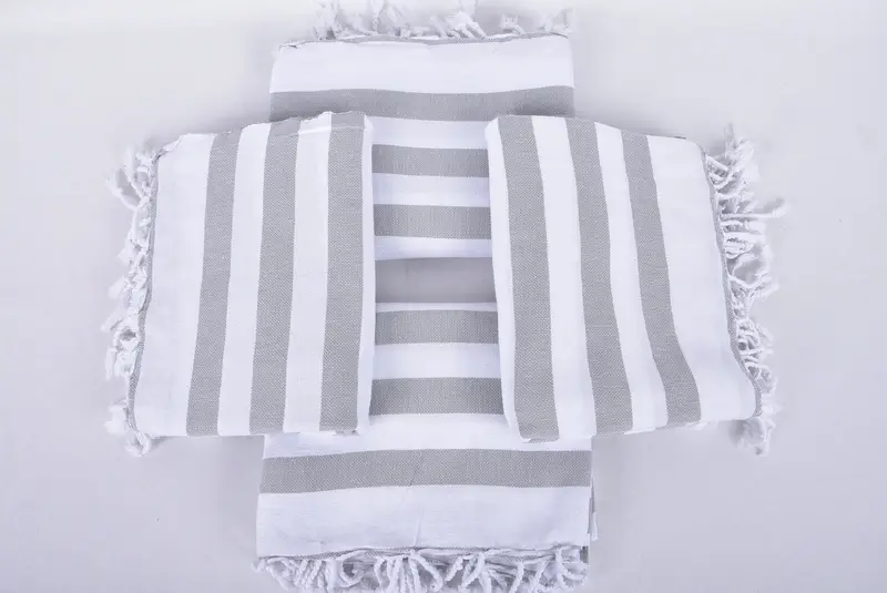 Handmade Gift, Unique Wedding Gift, 64x40 Cotton Striped Towel, Quick-Dry Beach Towel, Birthday Gift, Organic Turkish towel, Summer Towel, Spa Towel - 6