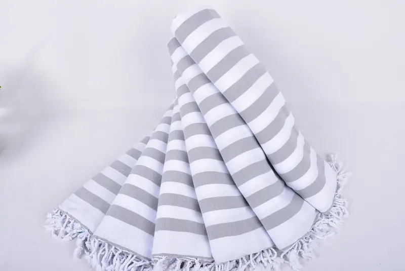 Handmade Gift, Unique Wedding Gift, 64x40 Cotton Striped Towel, Quick-Dry Beach Towel, Birthday Gift, Organic Turkish towel, Summer Towel, Spa Towel - 4