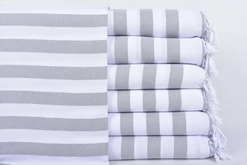 Handmade Gift, Unique Wedding Gift, 64x40 Cotton Striped Towel, Quick-Dry Beach Towel, Birthday Gift, Organic Turkish towel, Summer Towel, Spa Towel - 1
