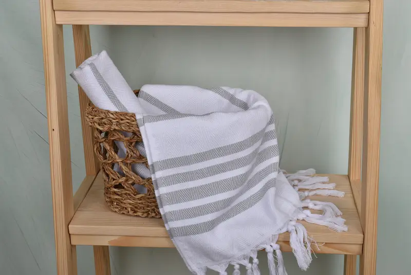 Custom Hand Towel, Home Gift, 36x24 Cotton Herringbone Towel, Personalized Gifts, First Wedding Anniversary Gift, Wedding Gift, Summer Gift - 4