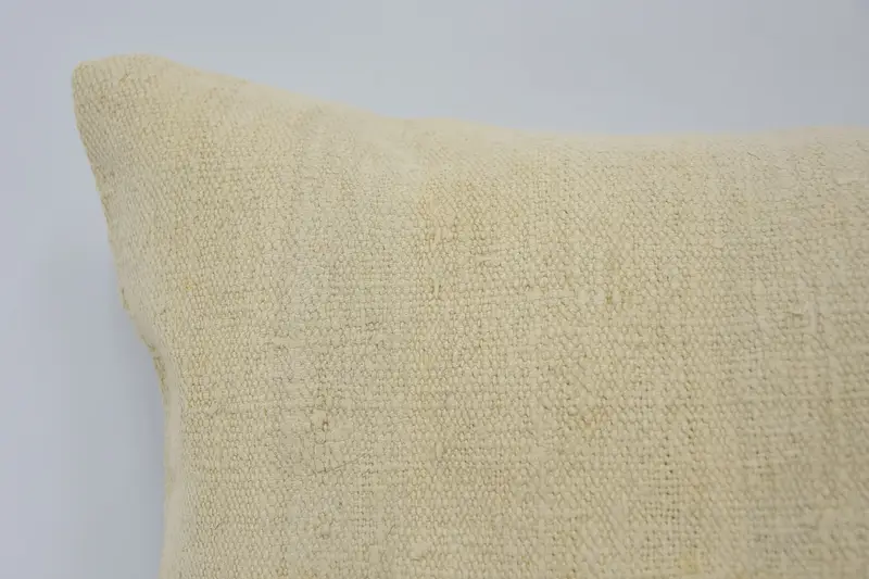 Pillow Case, Kilim Cushion Sham, 12x20 Beige Pillow Sham, Bright Pillow Case, Pillow for Sofa, Oriental Cushion Cover, Vintage Kilim Throw Pillow - 2