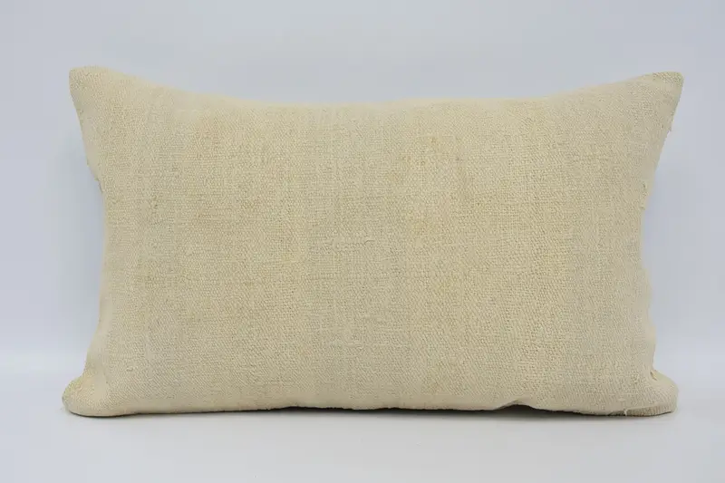 Pillow Case, Kilim Cushion Sham, 12x20 Beige Pillow Sham, Bright Pillow Case, Pillow for Sofa, Oriental Cushion Cover, Vintage Kilim Throw Pillow - 1