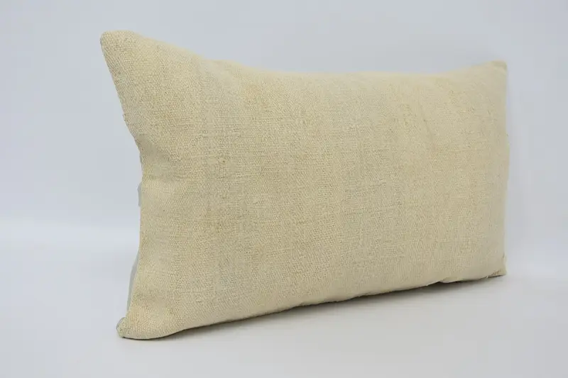 Pillow Case, Kilim Cushion Sham, 12x20 Beige Pillow Sham, Bright Pillow Case, Pillow for Sofa, Oriental Cushion Cover, Vintage Kilim Throw Pillow - 3