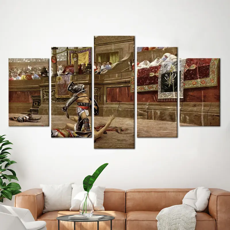Gladiators In The Arena, Gladiator Fights Wall Art, Ancient Rome Wall Decor, Gladiator Fights Poster, Gladiator Canvas, Canvas Wall Art, - 4
