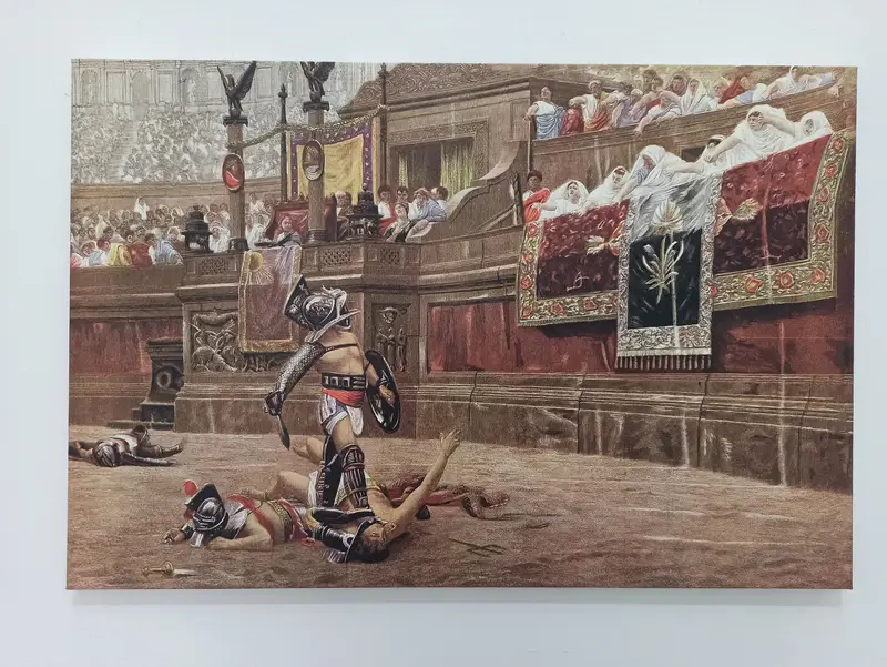 Gladiators In The Arena, Gladiator Fights Wall Art, Ancient Rome Wall Decor, Gladiator Fights Poster, Gladiator Canvas, Canvas Wall Art, - 1