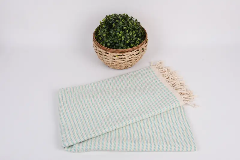 70x40 Cotton Polka Dot Towel, Bathroom Towel, Turkish bath towel, Embroidered Towel, Handwoven Turkish Towel, Wedding Towel, Sand-free towel - 4