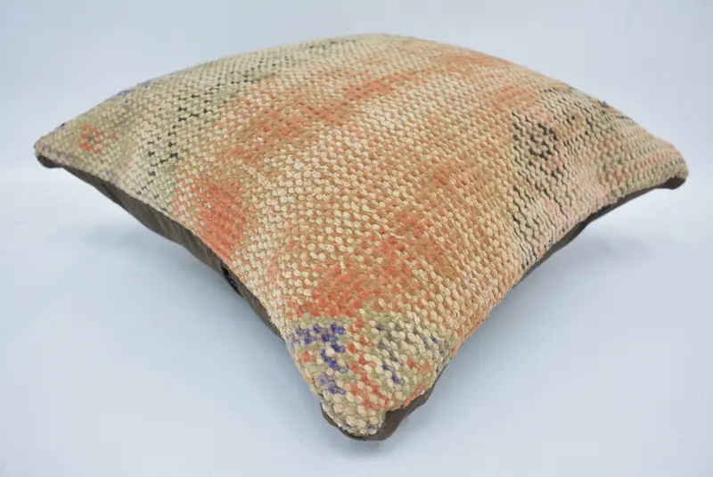 Bright Pillow Sham, Cushion, Turkish Kilim Pillow, Handmade Kilim Cushion, Neutral Pillow, 16x16 Beige Pillow Cover, Home Decor Pillow - 6