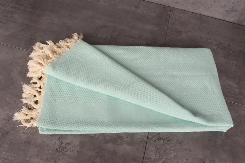 Gift For Wedding Day, Monogram Blanket, Throw Blanket Couch, Best Friend Wedding Gift, Family Gift, Housewarming Gift, 84x68 Cotton Zig zag Towel - 3