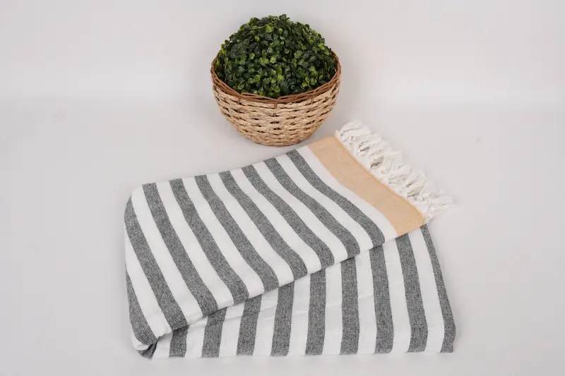 Valentines Gift, Luxury towel, Bridesmaid Gift, 68x40 Cotton Striped Terry Towel, Absorbent Turkish peshtemal towel for beach use, Wedding Favors - 4