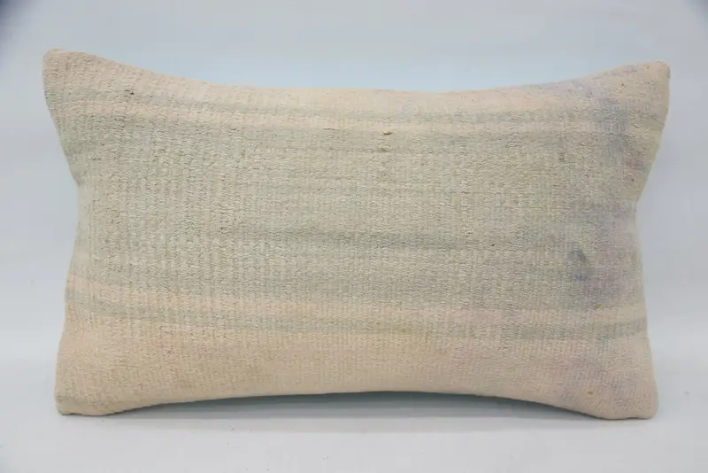 Vintage Kilim Throw Pillow, Cushion Cover, One Of A Kind Cushion Case, Kilim Pillow, Vintage Kilim Pillow, 12x20 Beige Pillow Sham - 1
