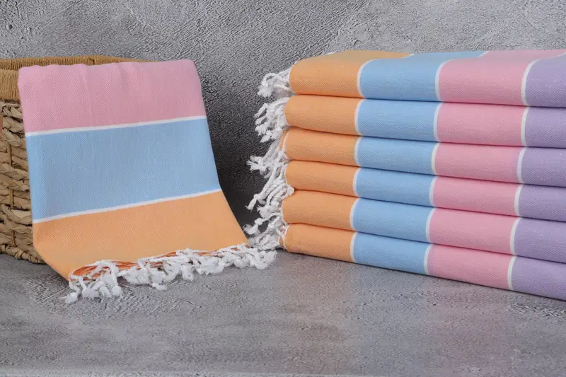 Wedding Towel, 70x40 Cotton Striped Towel, Personalized Gift For Her, Thin towel, Bridemaids Beach Towel, Lightweight Turkish towel, Absorbent towel - 3
