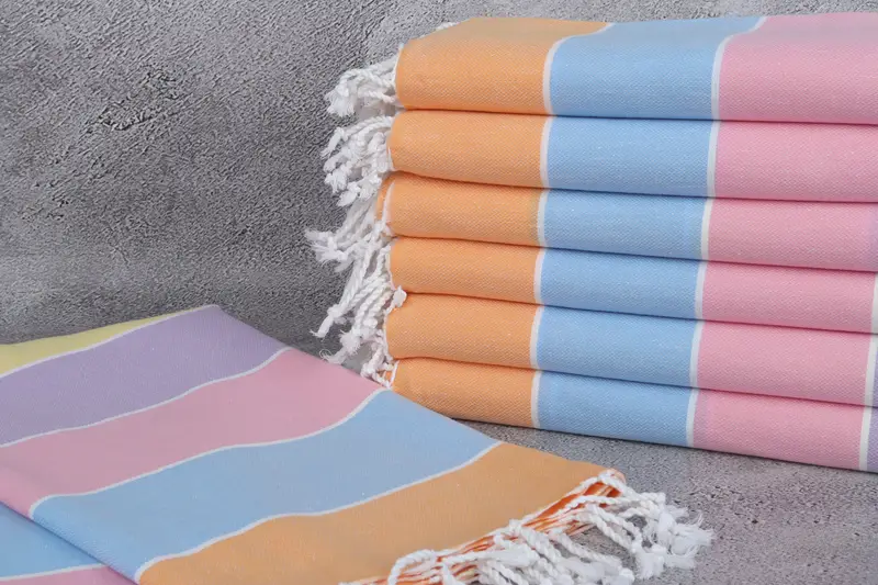 Wedding Towel, 70x40 Cotton Striped Towel, Personalized Gift For Her, Thin towel, Bridemaids Beach Towel, Lightweight Turkish towel, Absorbent towel - 2