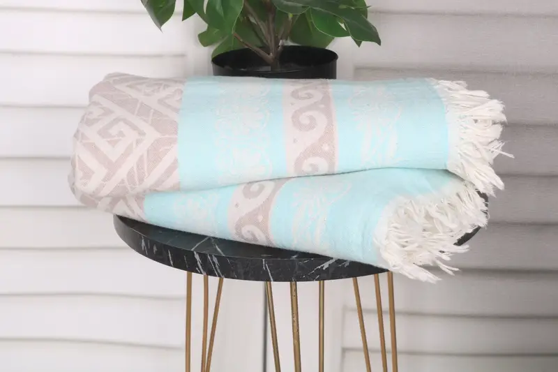 70x36 Cotton Geometric Towel, Yoga Towel, Fouta towel, Bachelorette Party Gifts, Gift For Bride, Spa Towel, Bachelor Gifts, Girl Trip Party Favor - 4