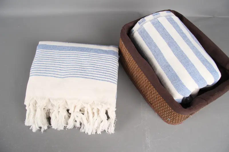 Eco-friendly Turkish peshtemal towel, Bridesmaid Gifts Personalized, Luxury towel, Bridal Shower Gift, 68x40 Cotton Striped Terry Towel, Thin towel - 5