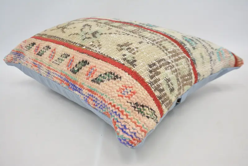 Boho Throw Pillow Case, Throw Kilim Pillow, Home Decor Pillow, 16x24 Beige Pillow, Pillow for Sofa, Sustainable Cushion Cover, Cushion Cover - 6