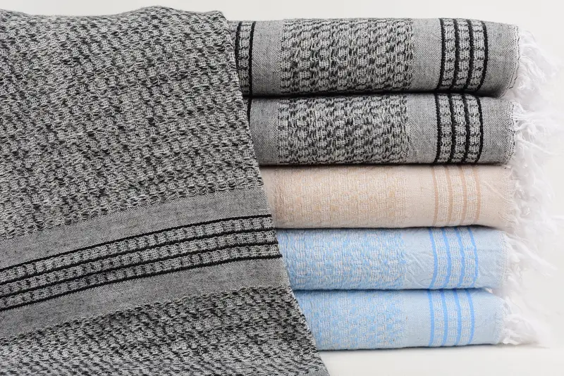 Baby Blue Striped Turkish Hand Towel, Organic Cotton, Kitchen, 40x20 Inches