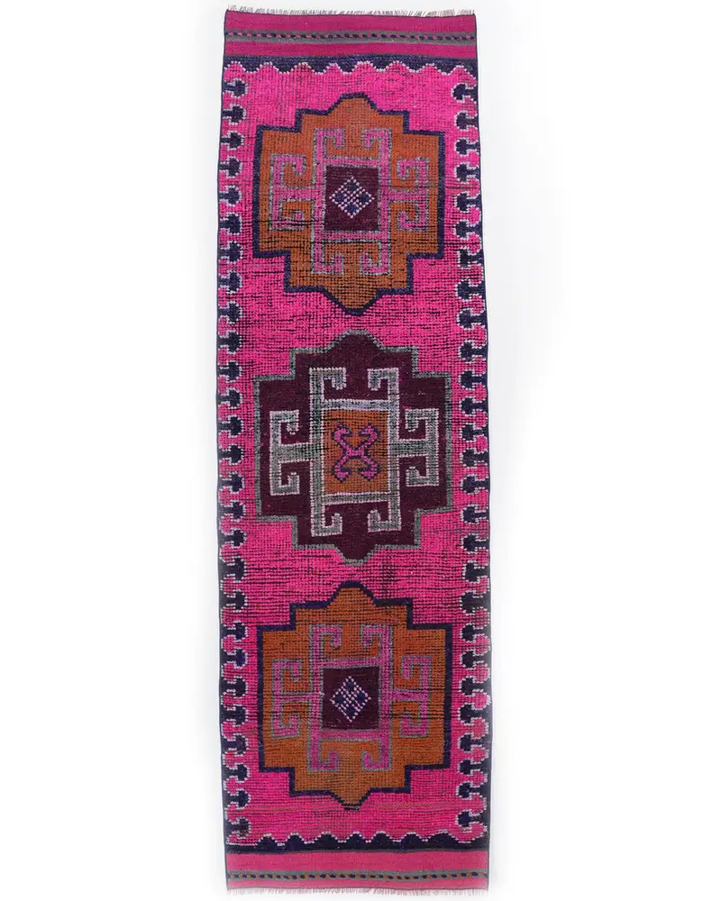 Pembe Halı, 3x10,1 ft Zarif ve Çok Yönlü